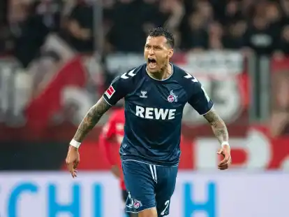 Mit seinem Doppelpack verhalf Davie Selke dem 1.&nbsp;FC K&ouml;ln zu drei Punkten in&nbsp;Leverkusen.