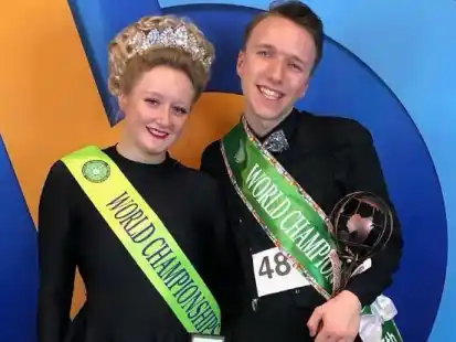 Emma Henning und Tobias Wieczorek starteten bei der WM im Irish-Dance in Irland.