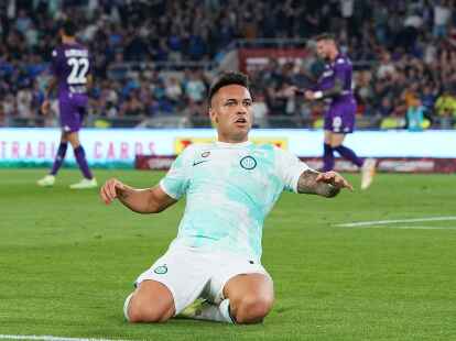 Lautaro Martinez von Inter Mailand jubelt nach seinem Tor zum 2:1.