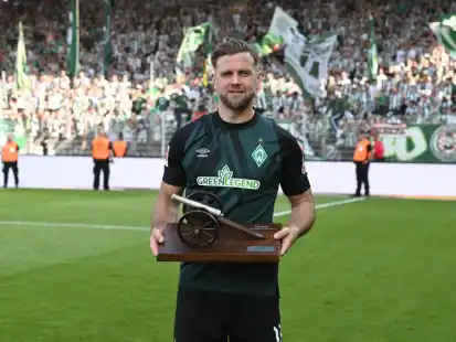 Treffsicher, aber für Werder auch zu halten? Niclas Füllkrug wurde mit der „Torjägerkanone“ ausgezeichnet.