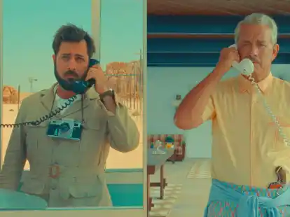 Jason Schwartzman als Mitch Campbell und Tom Hanks als Schwiegervater in einer Szene des Films 