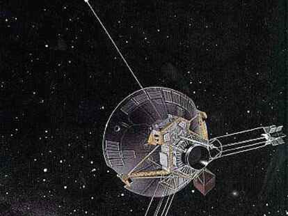 Eine Zeichnung der US-Raumsonde Pioneer 10.