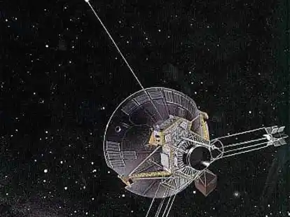 Eine Zeichnung der US-Raumsonde Pioneer 10.