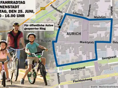 Diese Stra&szlig;en werden w&auml;hrend des Tages des Fahrrades in Aurich gesperrt.