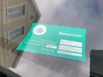 Ein Bewohnerparkausweis in Oldenburg