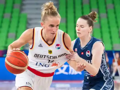 F&uuml;hrte Deutschland ins Viertelfinale:&nbsp;Leonie Fiebich (l).