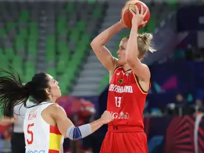 Deutschlands Leonie Fiebich in Aktion.