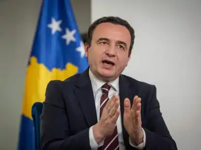 Albin Kurti, Premierminister des Kosovo, fordert Sanktionen f&uuml;r Serbien.