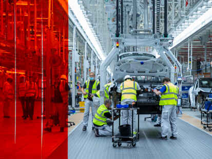 Gedrosselt: Produktion in Halle 20 des Emder VW-Werkes.