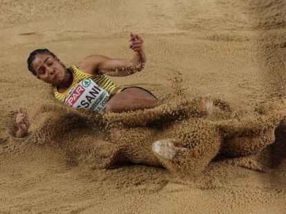 Mikaelle Assani aus Deutschland in Aktion.