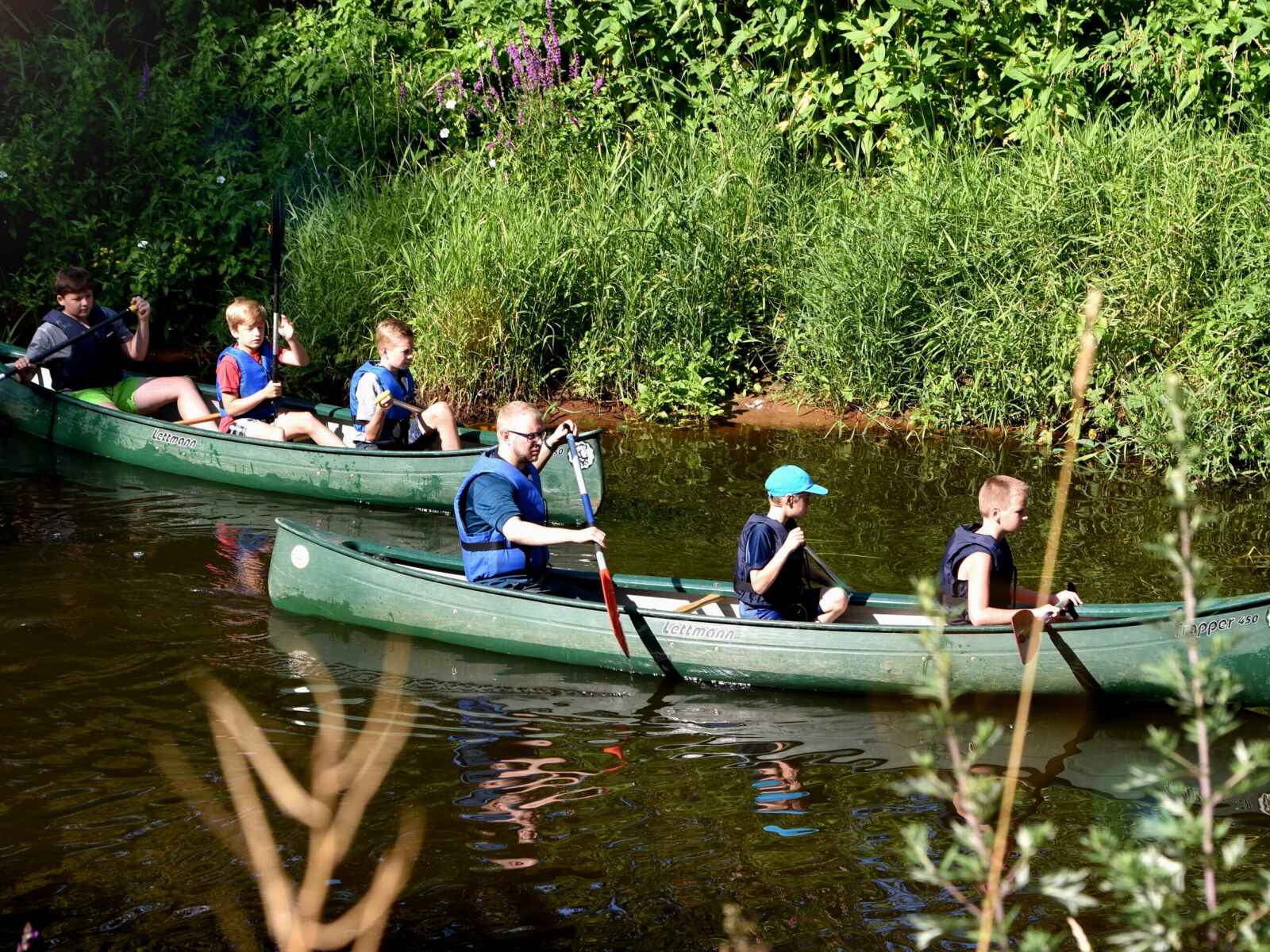 Naturpark Wildeshauser Geest Wasserwanderung mit dem Kanu auf der Hunte