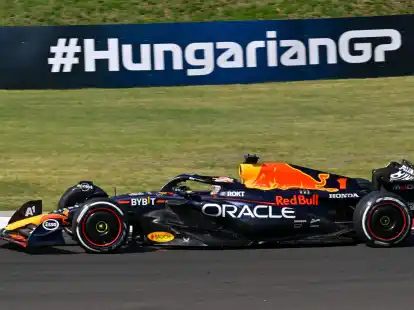 Formel-1-Titelverteidiger Max Verstappen vom Team Red Bull beim Grand Prix von Ungarn.