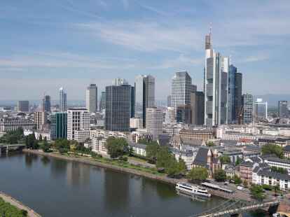 Die Bankenskyline von Frankfurt am Main.