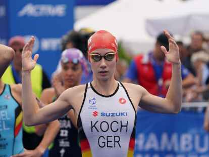 Die deutsche Triathletin Annika Koch kam in Sunderland als Dritte im Sprint ins Ziel.