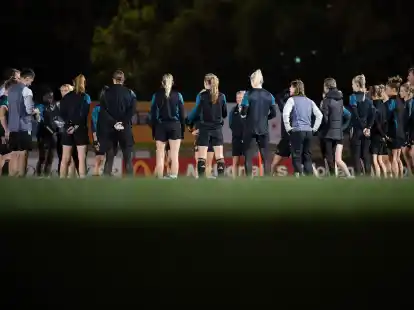 Die DFB-Spielerinnen beim Abschlusstraining.