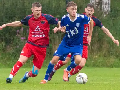 Wollen unter die ersten Sechs: Johannes Diezel (links) und Jonas von der P&uuml;tten (hinten) von GVO