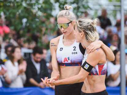 Haben bei der EM in Wien das Halbfinale erreicht: Louisa Lippmann (l) und Laura Ludwig.