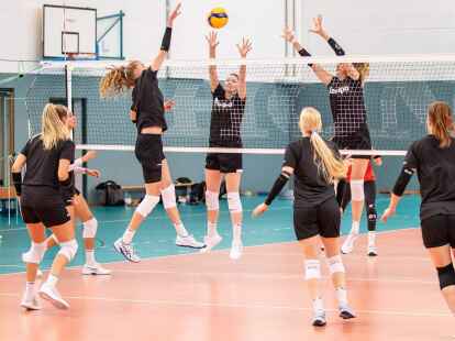 Die deutschen Volleyballerinnen beim Training in Kienbaum.