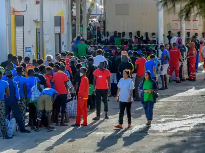 Migranten auf der Insel Lampedusa.
