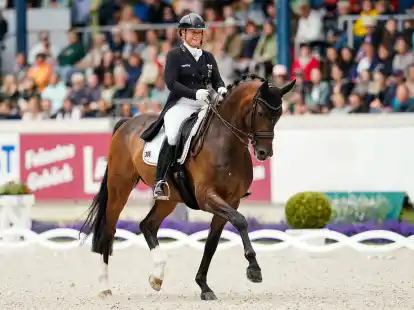 Zum deutschen Quartett geh&ouml;rte auch Isabell Werth mit Quantaz.