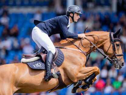 Der deutsche Reiter Richard Vogel auf dem Pferd Cepano Baloubet feierte einen Sieg.