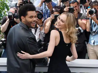 Abel Tesfaye alias Rapper The Weeknd und Lily-Rose Depp stellen &laquo;The Idol&raquo; auf den 76. internationalen Filmfestspielen in Cannes vor.