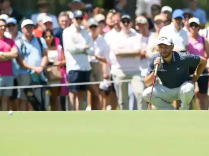 Landete in M&uuml;nchen auf dem Siegertreppchen:&nbsp;Maximilian Kieffer (GER) beim lesen der Puttlinie.