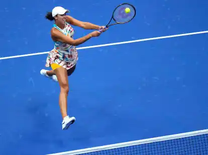 Madison Keys setzte sich im Achtelfinale gegen Jessica Pegula durch.