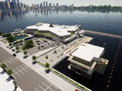 Solche schwimmenden Kreuzfahrtterminals m&ouml;chte Meyer Floating Solutions k&uuml;nftig produzieren.