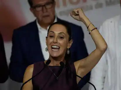 Claudia Sheinbaum, Ex-Regierungschefin der Hauptstadt Mexiko-Stadt, tritt bei der Pr&auml;sidentschaftswahl 2024 in Mexiko f&uuml;r ein Drei-Parteien-B&uuml;ndnis an.