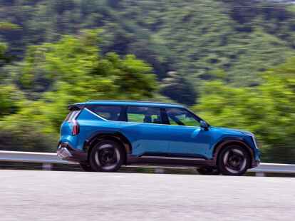 Lang gemacht: Der Kia EV9 ist f&uuml;nf Meter lang und der Radstand misst 3,10 Meter. (Kia/dpa-tmn)