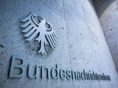 Eingang der Zentrale des Bundesnachrichtendienstes in Berlin.