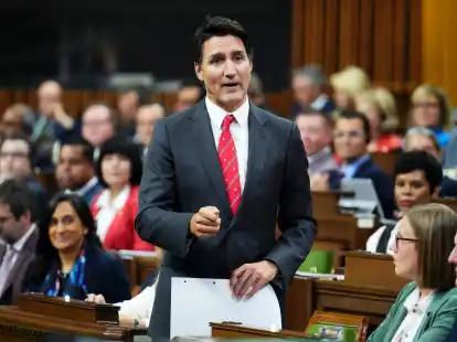 Kanadas Premierminister Justin Trudeau w&auml;hrend einer Fragestunde im House of Commons.