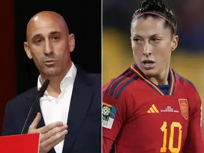 Luis Rubiales hatte Jennifer Hermoso nach dem WM-Sieg auf den Mund gek&uuml;sst.