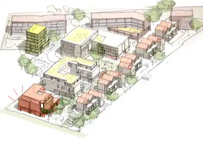 Die urspr&uuml;nglich Planung sah den Bau von 100 Wohnungen vor.