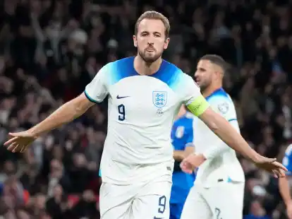 Traf erneut f&uuml;r England: Superstar Harry Kane.