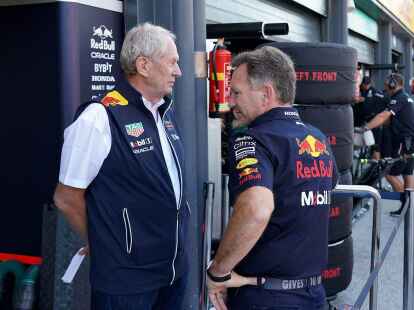 M&auml;chtige M&auml;nner beim Red-Bull-Team: Helmut Marko (l) und Christian Horner.