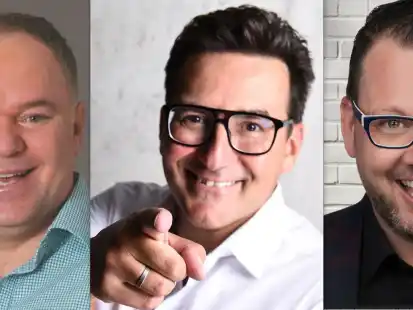 Wollen das Wildeshauser Publikum unterhalten (von links): Serhat Dogan, Oli Materlik und Matthias Rauch.