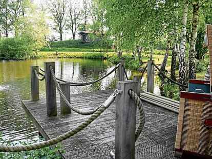 Idyllische Ruhe herrscht rund um die Teichanlage in Gehrde &ndash; ein idealer Ort zum Trauern.
