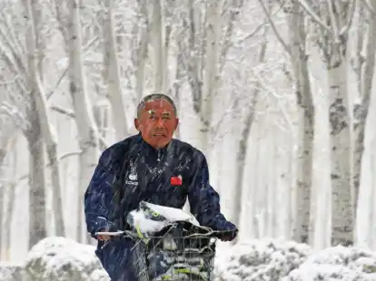 Heftiges Schneetreiben in Nordchina.