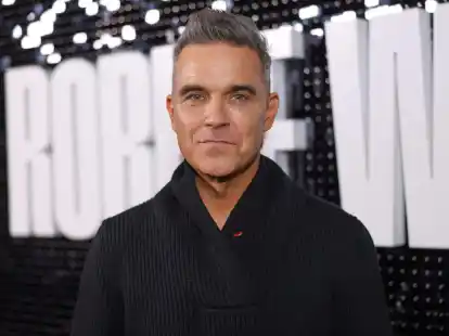Robbie Williams stellt seine Doku-Serie in London vor.