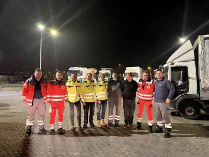 Auf den Weg nach Polen schloss sich &bdquo;Ganderkesee hilft&ldquo; dem Deutschen Roten Kreuz an.
