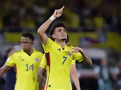 Kolumbiens Luis D&iacute;az erzielte zwei Tore gegen Brasilien.