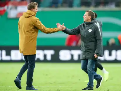 Treffen sich in Wien wieder: Bundestrainer Julian Nagelsmann (l) und &Ouml;sterreichs Coach Ralf Rangnick.
