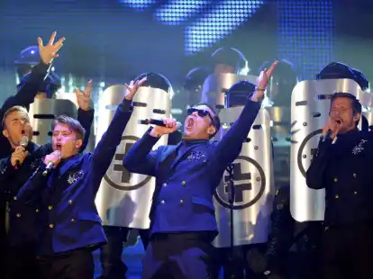 Howard Donald (l-r), Gary Barlow, Mark Owen, Robbie Williams und Jason Orange feierten 2010 ein Comeback.