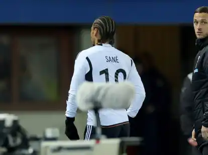 Hatte sich im Testspiel gegen &Ouml;sterreich nicht im Griff und sah die Rote Karte: Leroy San&eacute;.