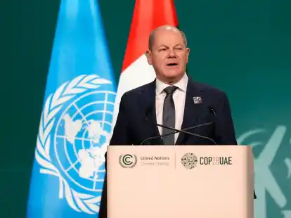 Der Klimawandel bleibe &laquo;die gro&szlig;e, weltumspannende Herausforderung unserer Zeit&raquo;, betonte Bundeskanzler Olaf Scholz auf der Weltklimakonferenz der Vereinten Nationen (COP28).