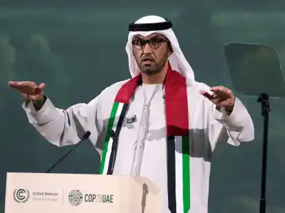 &laquo;Entwicklung ohne die Nutzung fossiler Energien nicht m&ouml;glich&raquo;: Konferenzpr&auml;sident Sultan al-Dschaber.