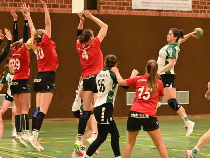 Kein Durchkommen: Die Handballerinnen des TV Neerstedt um Katharina Stuffel (beim Wurf) verloren bei der SG Friedrichsfehn/Petersfehn.