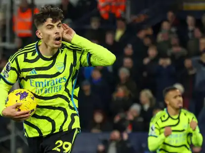 Kai Havertz vom FC Arsenal jubelt nach seinem Treffer zum 3:3.